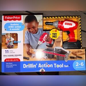 Fisher-Price Red and Black Drill Tool Set